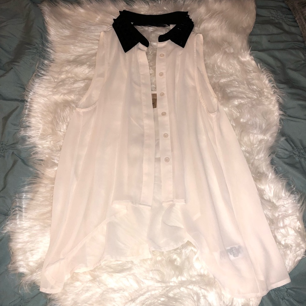 Black and white studded women’s top